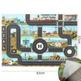 Children Playmat Activity Surface Waterproof Map Kids Animal Road Toy Baby Dinosaur Road Portable Carpet Farm Road Non-Toxic Mat Aimak Store