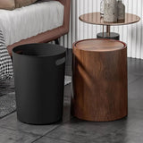 Wood Grain Bathroom Garbage Can With Swing Top Lid Large Capacity Rotating Design Detachable Waste Bin Dustbin Aimak Store