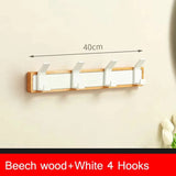 Walnut Coat Wall Hook Wall Hanging Coat Rack for Bathroom Kitchen Bedroom Hallway Wall Hooks Coat Clothes Holder Aimak Store