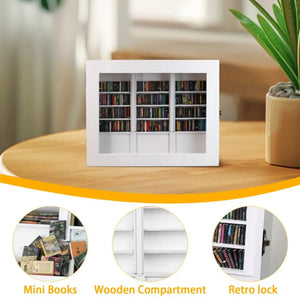 25.4*21.8cm Shake Away Anxiety Bookshelf Figurine Wooden Miniature Pocket Bookcase Bookshelf Insert Ornament Book Lovers Gift Aimak Store