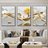 3 Nordic Luxury Ribbon Abstract Wall Art Landscape Modern Poster Print Picture Living Room Home Decorative Painting Aimak Store