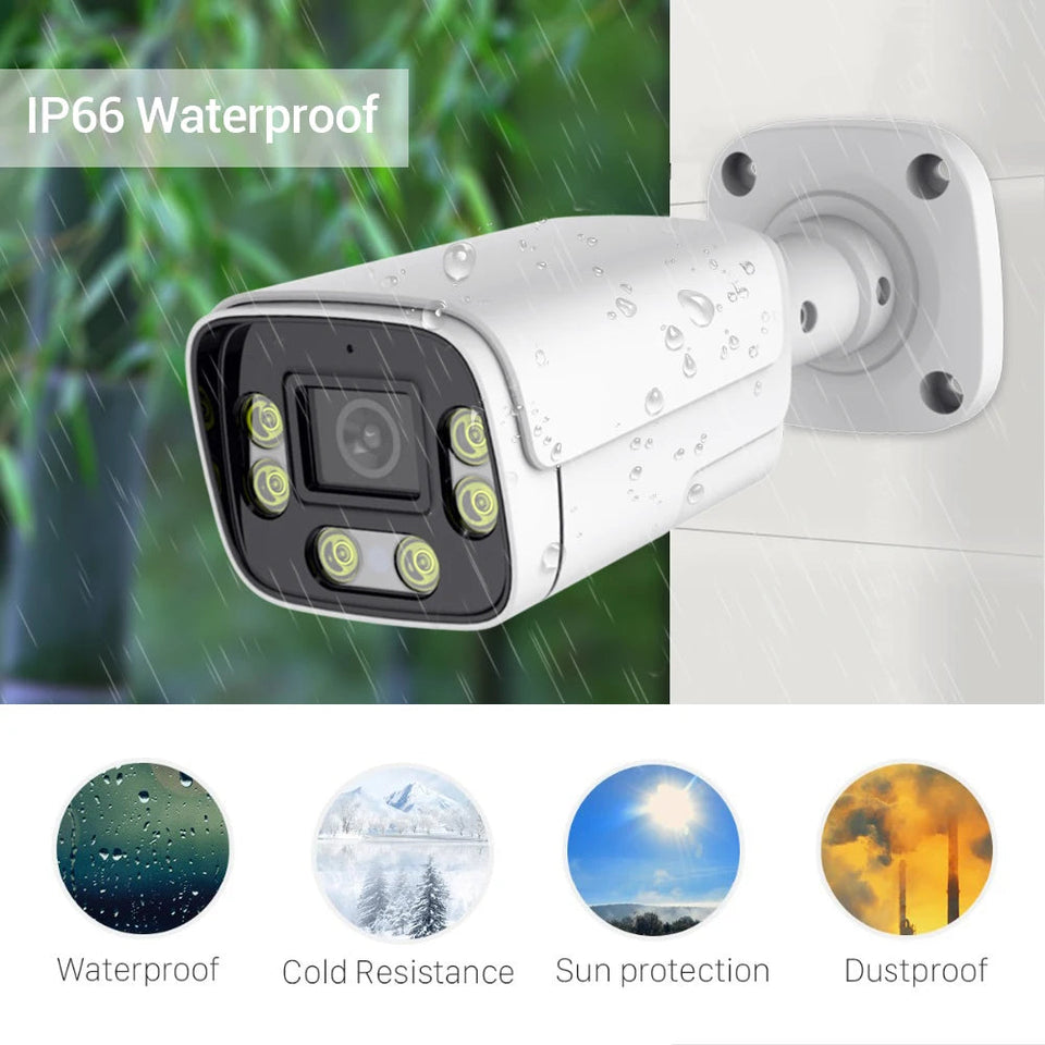4K 8MP IP Camera 5MP Waterproof Outdoor Camera Face Detection Two Way Audio Color Nightvision Home Surveillance XMeye H.265 Aimak Store