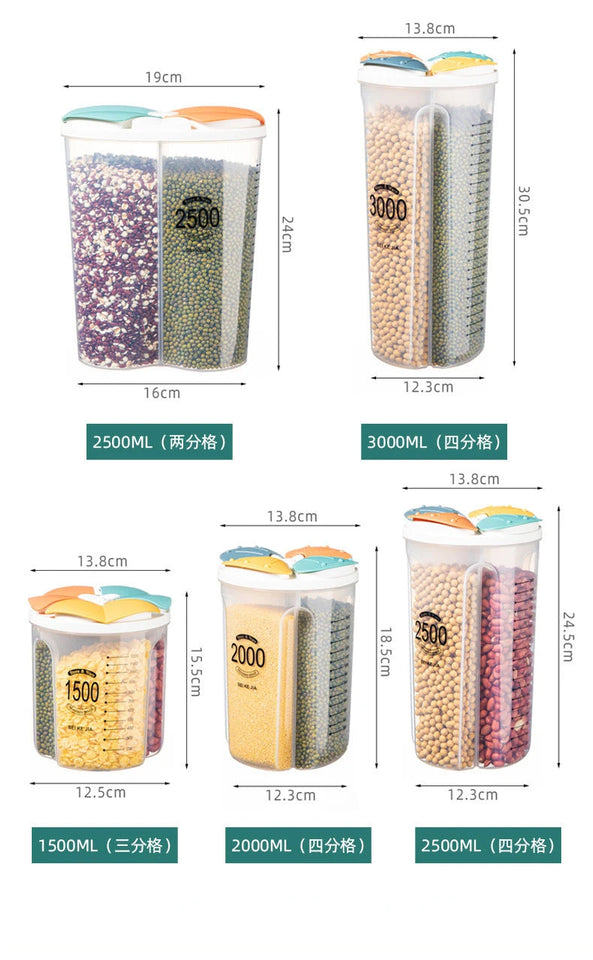 Kitchen Storage Container Large Food Storage Container 360° Rotating Rice Barrels Sealed Cereal Dispenser Rice Tank Grain Box Aimak Store