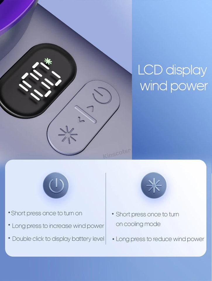 KINSCOTER Portable Handheld Turbo Fan 100 Wind Speeds Adjustable Mini Personal Fan Battery Operated Electric Eyelash Fan Aimak Store
