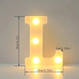 1pc White Decorative Led Light Up 6.3'' Number Letters Sign Night Lights Marquee For Home Wedding Party Birthday Christmas Decor Aimak Store