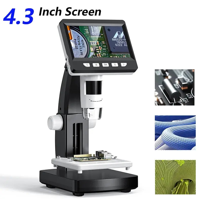 1000X 4.3" LCD Digital Microscope 1080P Coin Microscopio 8 LED Lights USB Magnifier Soldering Repair Video Microscope for Coin Aimak Store