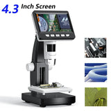 1000X 4.3" LCD Digital Microscope 1080P Coin Microscopio 8 LED Lights USB Magnifier Soldering Repair Video Microscope for Coin Aimak Store