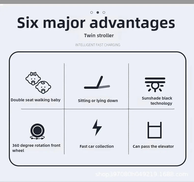 Twin Baby Stroller Can Sit and Lie Down Lightweight Stroller Two Children Outdoor Skate Baby Gods Double Seat Folding Stroller Aimak Store