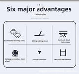 Twin Baby Stroller Can Sit and Lie Down Lightweight Stroller Two Children Outdoor Skate Baby Gods Double Seat Folding Stroller Aimak Store