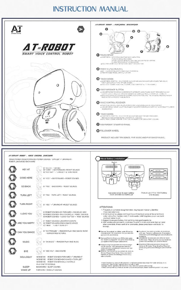 Toy Robot Intelligent Robots Russian & English & Spanish Version Voice & Touch control Toys Interactive Educational RC Robot Aimak Store