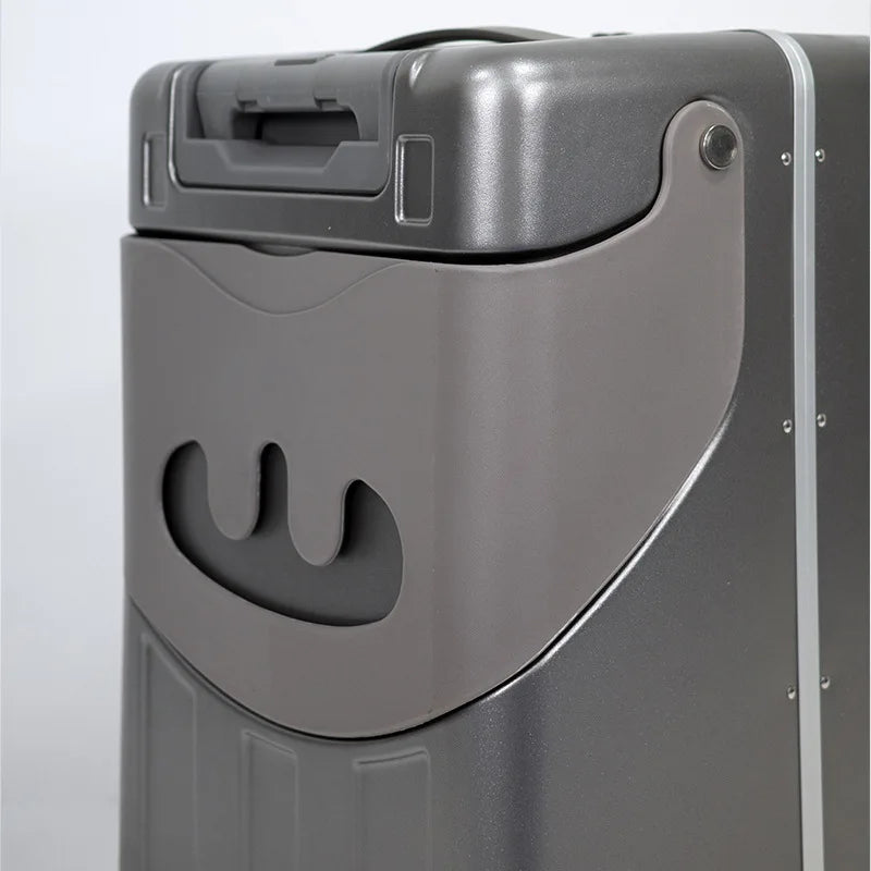 2025 New Suitcase with Seat for Kids Front Open Lid Suitcases on Wheels Kids Trolley Luggage Aluminium Frame 20/22 inch Aimak Store