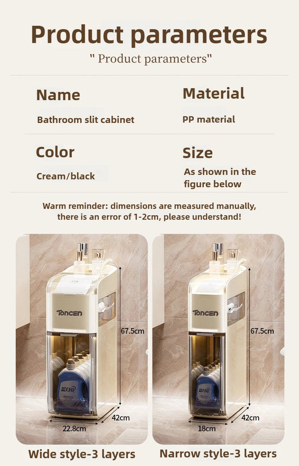 Bathroom crevice wardrobe storage cabinet, bathroom shelf, bathroom toilet storage cabinet, toilet side storage cabinet Aimak Store