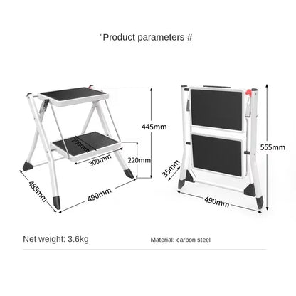 Small Household Folding Ladder Multifunctional Herringbone Ladder Compact Step Stool for Indoor Use Rack Ladder Design