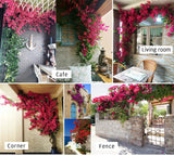 Artificial Flower Rattan Tree Vine Bougainvillea Floral Wall Plants Tree Wedding Christams Party Festival Outdoor Garden Decor Aimak Store