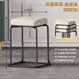 Simple and Luxurious Stackable Square Stool Enlarged and Thickened Round Stool Dirt Resistant Technology Cloth Stool Aimak Store