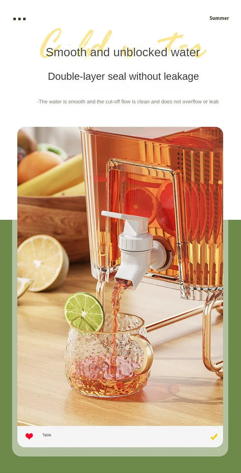 Cold Kettle with Faucet Household Put Refrigerator Fruit Tea Drinks Large Capacity High Temperature Resistant Cool Water Bottle Aimak Store