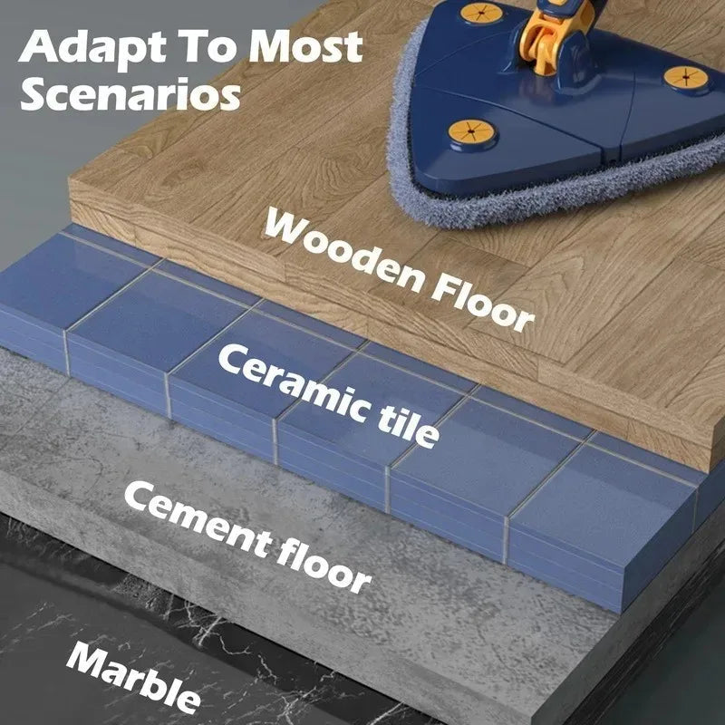 Triangle Mop 360 Rotatable Extendable Adjustable 110 Cm Cleaning Mop For Tub Tile Floor Wall Cleaning Mop Deep Cleaning Mop Aimak Store