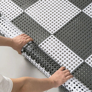 1Pc 30*30 cm Waterproof Bathroom Shower Mats Non-slip Plain Stitching Plaid DIY Cuttable Roll Floor Hollow Splicing Pads Aimak Store