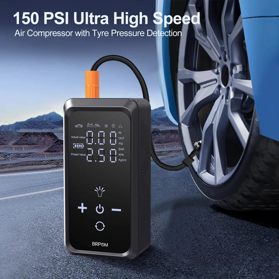 7000A Car Jump Starter 26800mAh Power Bank 150PSI Pump Air Compressor Emergency Battery Booster Power Bank Start Aimak Store