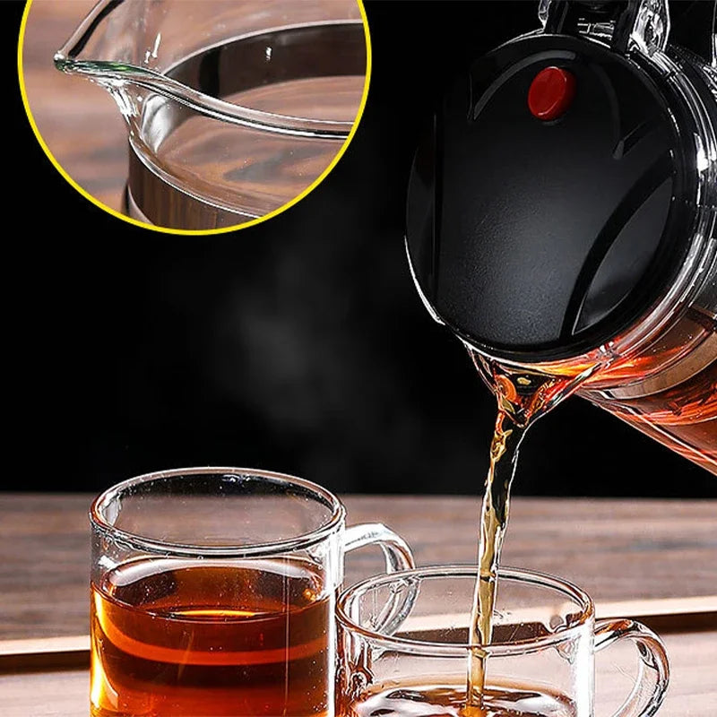 Heat Resistant Glass Teapot Flower Tea Kettle with Strainer Infuser Kung Fu Teaware Puer Oolong Pot with Handle for Home Use Aimak Store