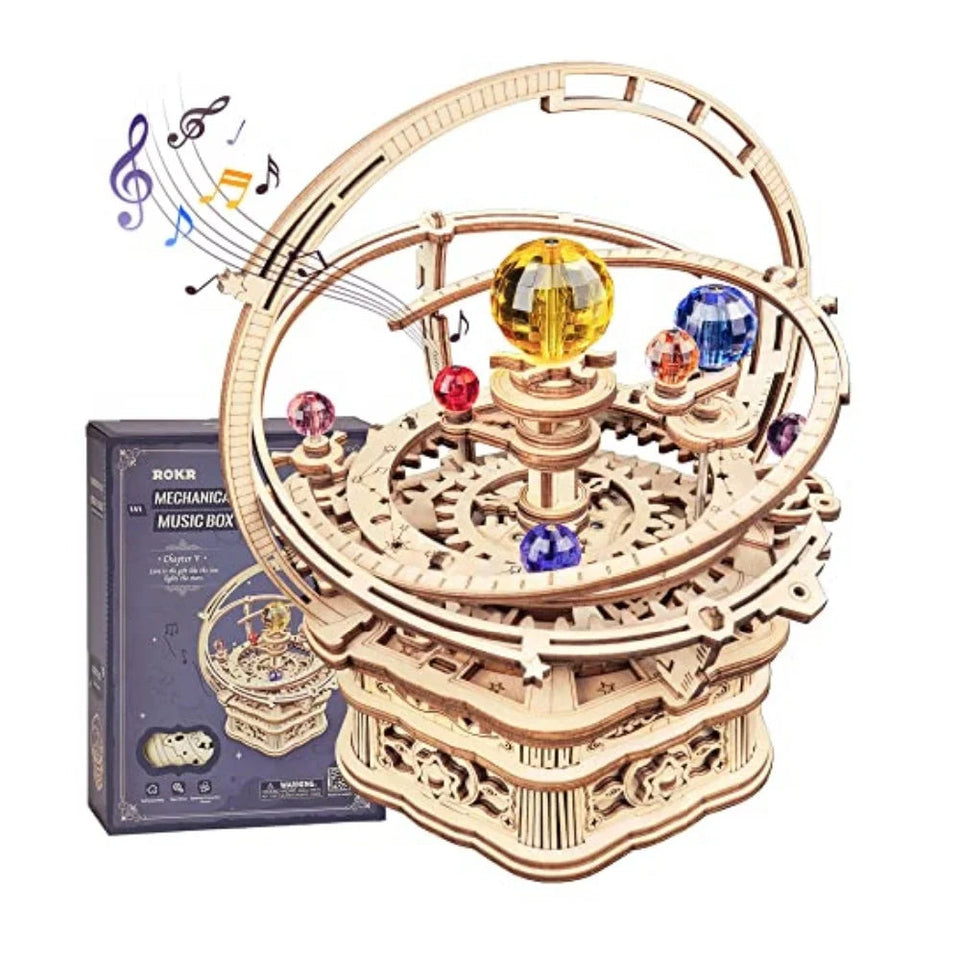 Robotime Rokr Music Box 3D Puzzle Wooden Model Kits Mechanical Building Craft Kits for Children Kids - AMK51 Starry Night Aimak Store