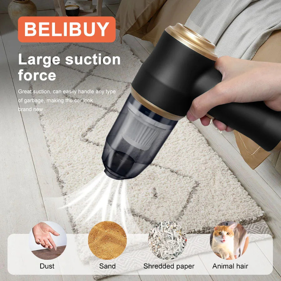 BELIBUY Wireless Car Vacuum Cleaner for Cleaning Bedroom Carpets Portable High Power Function Home Appliance Cleaning Machine Aimak Store