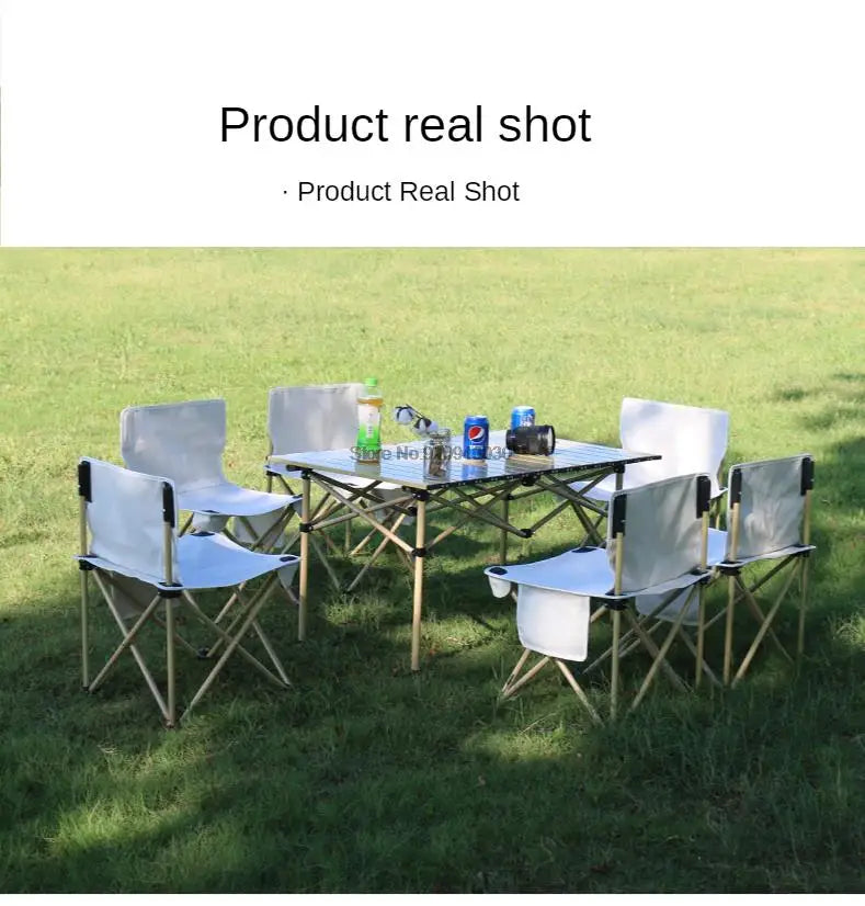 Portable Outdoor Table and Chair Set Folding Picnic Table Self-driving Camping Table Aluminum Alloy Car Egg Roll Table