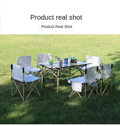 Portable Outdoor Table and Chair Set Folding Picnic Table Self-driving Camping Table Aluminum Alloy Car Egg Roll Table