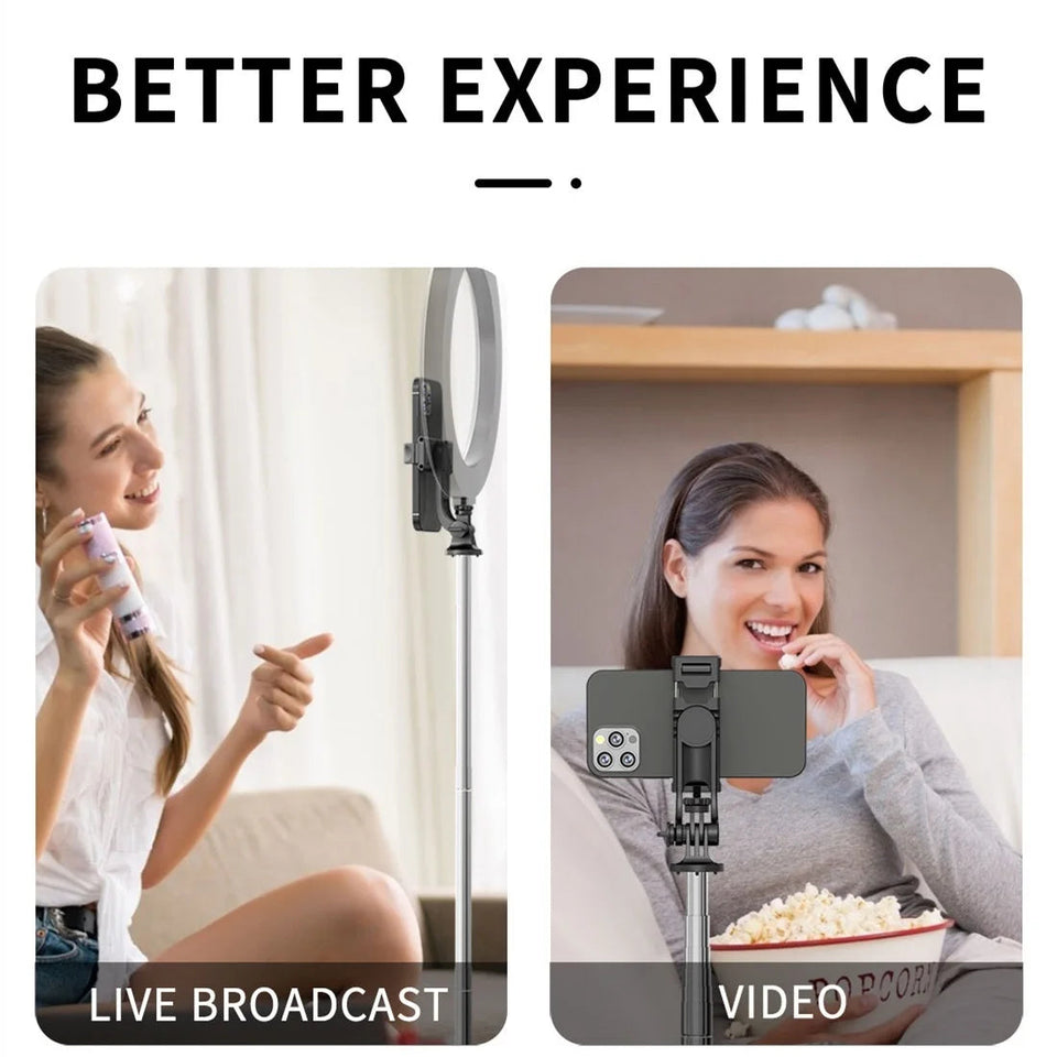 4 in 1 Wireless Bluetooth Selfie Stick 1580mm With Double Fill Light Foldable Tripod Monopod For Gopro Action Cameras Smartphone Aimak Store