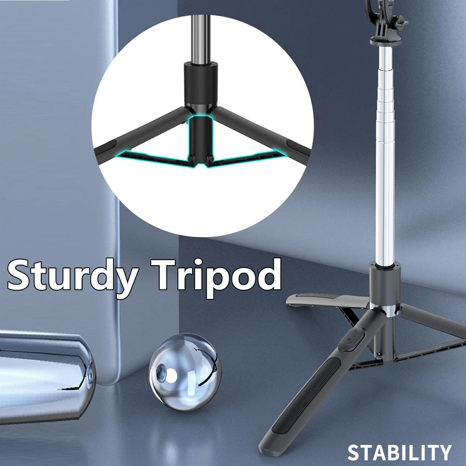4 in 1 Wireless Bluetooth Selfie Stick 1580mm With Double Fill Light Foldable Tripod Monopod For Gopro Action Cameras Smartphone Aimak Store
