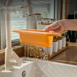 Telescopic Triangular Draining Basket Free Perforation Hanging Creative Kitchen Tools Aimak Store