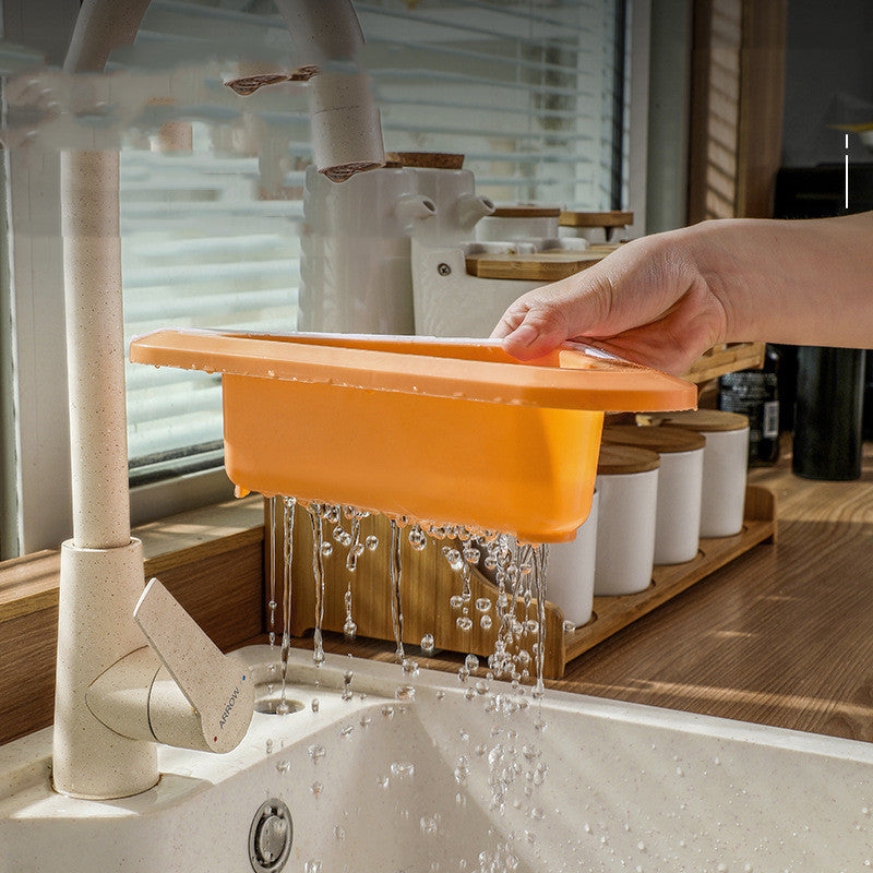 Telescopic Triangular Draining Basket Free Perforation Hanging Creative Kitchen Tools Aimak Store
