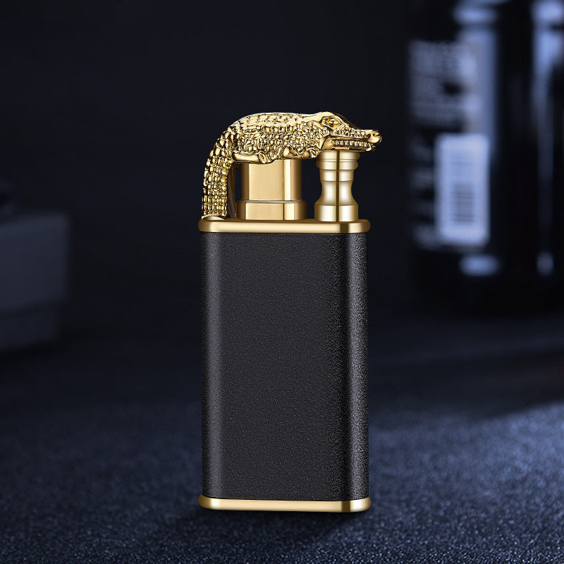 Creative Blue Flame Lighter Dolphin Dragon Tiger Double Fire Metal Winproof Lighter Inflatable Lighter Aimak Store