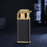 Creative Blue Flame Lighter Dolphin Dragon Tiger Double Fire Metal Winproof Lighter Inflatable Lighter Aimak Store