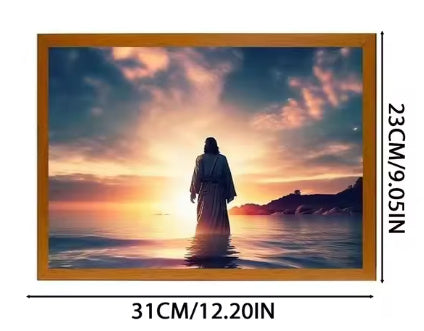 Jesus LED Light Painting Home Decoration Light Painting Photo Frame Led Night Light Room Decor Christmas Gifts Moon Lamp Aimak Store