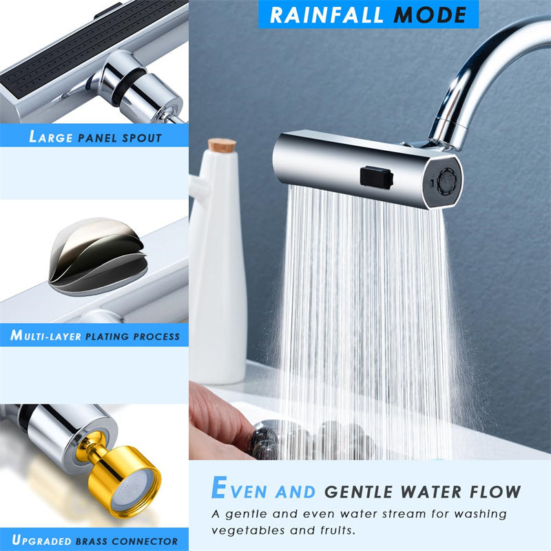 Kitchen Faucet Waterfall Outlet Splash Proof Universal Rotating Bubbler Multifunctional Water Nozzle Extension Kitchen Gadgets Aimak Store