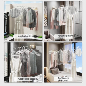 Invisible Retractable Clothesline Indoor Punch-free Bathroom Bathroom Drying Rack Balcony Shrink Cool Clothes Aimak Store