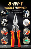 8-in-1 Multi-function Wire Stripper Electricians Voltage Testing Cable Cutting Scissors Crimping Pliers Aimak Store