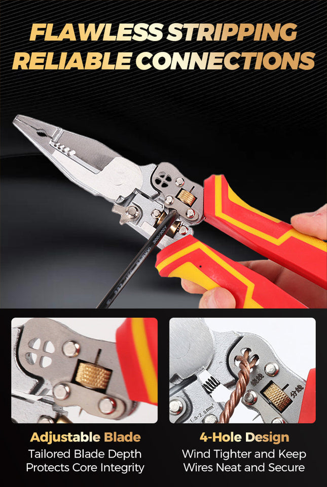 8-in-1 Multi-function Wire Stripper Electricians Voltage Testing Cable Cutting Scissors Crimping Pliers Aimak Store